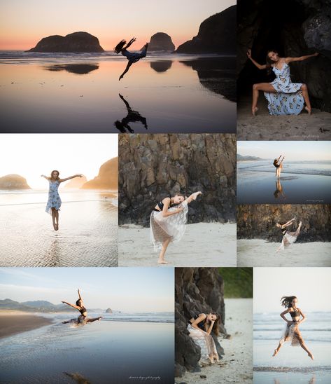 oregon coast dance photos Dance Beach Photoshoot, Dance Photography Poses Photo Shoots Dancers Senior Pictures, Water Dance Photography, Dance Pictures Outside, Dance Beach Pictures, Dancer Senior Photos, Nature Dance Photoshoot, Dance Photoshoot Ideas Outdoors, Dance Beach Photography