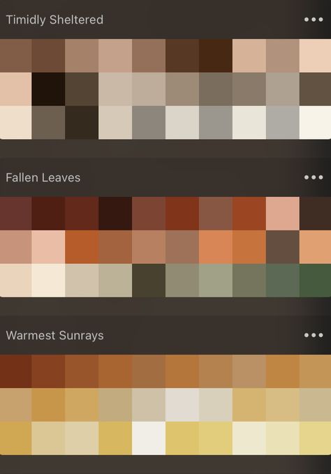 Tbhk Color Palette, Animal Color Palette, Clothes Color Palette, Colour Palette Drawing, Ibis Paint Color Palette, Oc Color Palette, Warm Tone Color Palette, Drawing Color Palette, Color Palettes Procreate