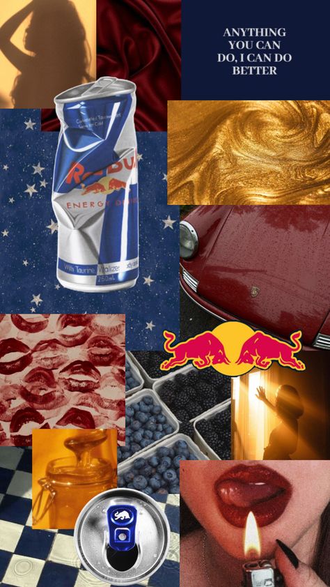 self made collage with the aesthetic of red bull Red Bull Wallpapers, Red Bull Aesthetic, Bull Aesthetic, Aesthetic Red, Self Made, Red Bull, Wallpapers, Collage, Red