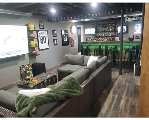 Gaming Garage Ideas, Converting Garage Into Game Room, Casual Basement Ideas, Man Cave Closet, Garage Makeover Living Spaces Man Caves, Mancave Basement Sports Best Man Caves, Garage To Man Cave Convert, Basement Computer Room, Woman Cave Basement