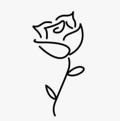 Easy Rose Doodle, Rose Doodle Simple, Easy Rose Tattoo, Roses Drawing Simple, Rose Simple Drawing, Easy Rose Drawing Simple, Simple Flower Drawing Easy, Simple Rose Drawing, Rose Doodle