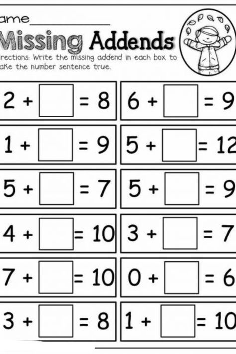 Missing Addends, Missing Addend, Alphabet Recognition, Learning Mathematics, Dolch Sight Words, 1st Grade Math Worksheets, Sight Word Worksheets, Solving Problems, Singapore Math