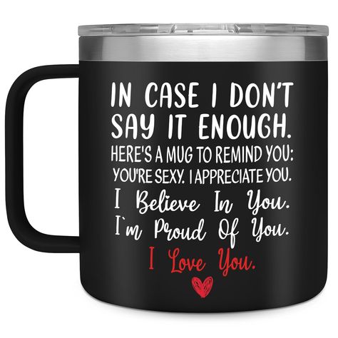 PRICES MAY VARY. COUPLE GIFTS FOR MEN, WOMEN - Capture everlasting memories with our enchanting anniversary gift for couple. The heartfelt messages make these mugs sentimental gifts for him, her, thoughtful birthday gifts for husband, wife, unique gifts for boyfriend, girlfriend. Also suitable for funny gifts for men, and inspirational gifts for women. ROMANTIC COFFEE MUG GIFTS - Uplift your loved one's daily routine with our enchanting couple gift ideas, and watch their face light up as they un Boyfriend Gifts Birthday Relationships, Boyfriend Girlfriend Mugs, Christmas Gifts For Boyfriend Mechanic, Clay Anniversary Gifts For Him, Gifts For Husband And Wife Christmas, Girlfriend Gifts Birthday From Boyfriend, Gifts To My Husband, Husband Gifts Cricut, Gifts For Husband New Job