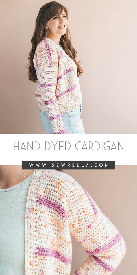 The confetti cardigan is a fun, speckled sweater made with my very own hand dyed yarn from Handmade Home Fibers! She features beginner stitches with easy striping and construction for a simple project. Check out the free crochet pattern here on my blog, plus more pretty sweaters and cardigans! #crochet #cardigan #sweater #freepattern Speckled Yarn Crochet Patterns, Beginner Stitches, Cardigans Crochet, Crochet Wraps, Speckled Yarn, Crocheted Stuff, Car Trip, Crochet Cardigan Sweater, Pretty Sweaters