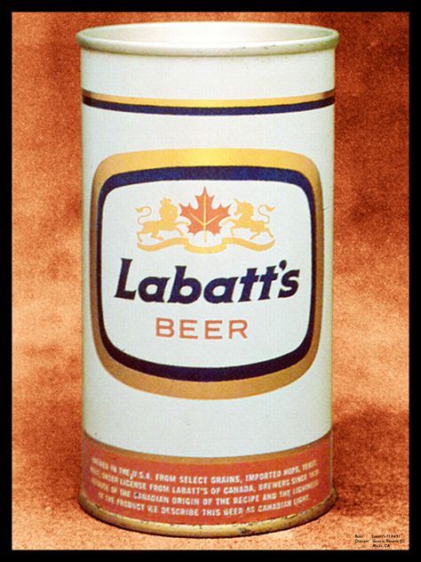 Beer Cans - Labatt's (1963) Canvas Art Poster 18"x 24" Vintage Beer Can, Beer Can Collection, Old Beer Cans, Vintage Beer Labels, Beers Of The World, Beer Art, Beer Cans, Beer Brands, Beer Packaging