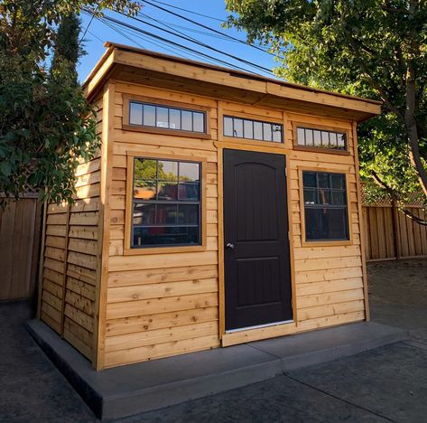 Garden Studio 12 x 8 Western Red Cedar - Outdoor Living Today Galvalume Roof, Garden Shed Interiors, Shed With Porch, Studio Storage, Types Of Roofing Materials, Cedar Shingle Roof, Roof Sheathing, Cedar Roof, Shed Interior