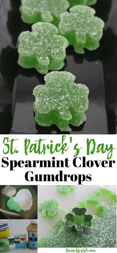 Fun St Patricks Day Food Spearmint Clover Green Gumdrops Homemade Gumdrops, Gumdrop Recipe, Fun St Patricks Day, Childrens Party Food, St Patricks Day Wallpaper, St Patricks Day Food, Food F, St Patrick's Day Decorations, Saint Patties