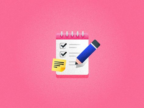 List Illustration, Notebook Illustration, Checklist Design, Do List, Paper Pencil, List Design, Flat Icon, Post It Notes, Notebook Paper