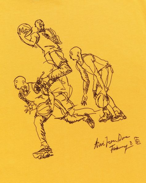 Aime Leon Dore Graphic Tee, Aime Leon Dore Basketball, Study Tee, Sketch Study, Zendaya Maree Stoermer Coleman, Aime Leon Dore, Yellow Tees, Hand Sketch, Silk Screen