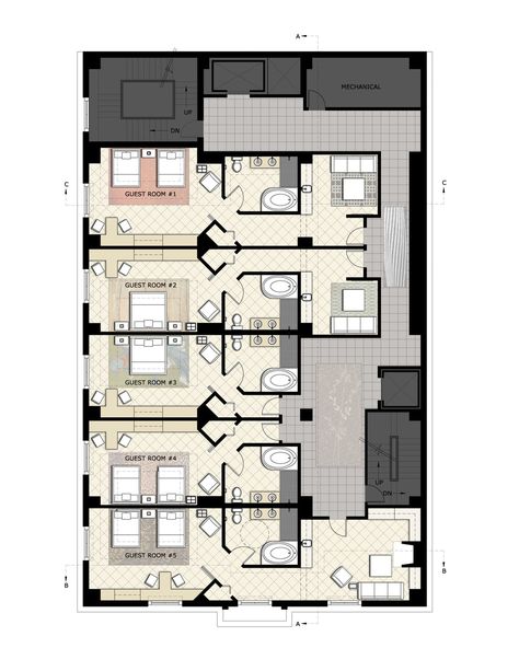 Hospitality Design | Sara Audrey Small | Archinect Hospitality Design Hotel, Hotel Room Plan, Commercial Building Plans, Small Hotel Room, Boutique Hotel Room, Hotel Design Architecture, Boutique Hotels Design, Hotel Floor Plan, Campus Design