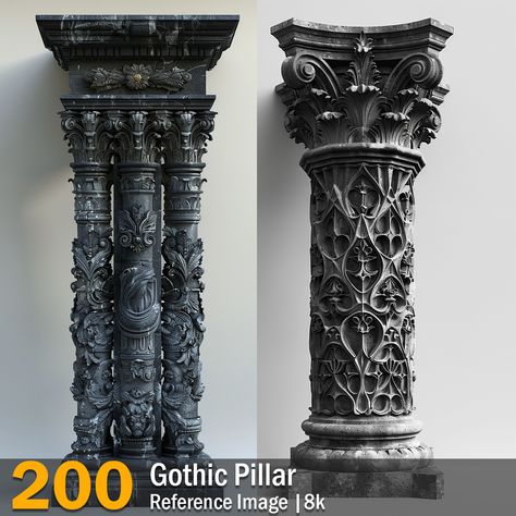 Gothic Pillar, Mud Wall, Dark Medieval, Stone Arch Bridge, Vampire Castle, Bridge Game, Wall Game, Cave House, Game Environment