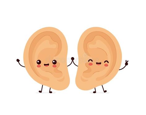 Ear Picture Drawing, Ear Clipart, Ears Picture, Ears Illustration, Ear Illustration, Ear Anatomy Drawing Medical, Ears Drawing, Ear Project, Ear Drawing