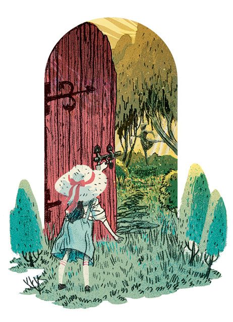 Secret Garden Door, World Wonders, Garden Illustration, It Is Done, Garden Drawing, Picture Books Illustration, Book Illustration Art, Book Posters, Fairytale Art