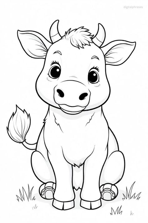 Delight in the countryside with 30 farm animal coloring pages. From cows to chickens, these charming images are perfect for animal lovers of all ages. Free Cow Coloring Pages, Cow Coloring Page Free Printable, Farm Animal Sketches, Cow Coloring Pages, Happy Pig, Farm Animal Coloring Pages, Purple Cow, Fur Texture, I Would Rather