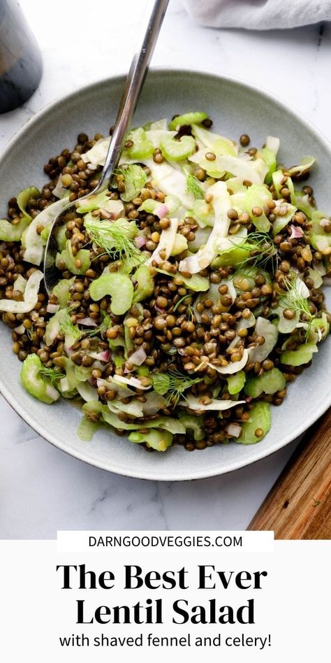 Fennel Salad Recipes, French Green Lentils, Celery Salad, Veggies Recipes, Texture Contrast, Healthy Nutrition Plan, Cabbage Soup Diet, Fennel Salad, French Green