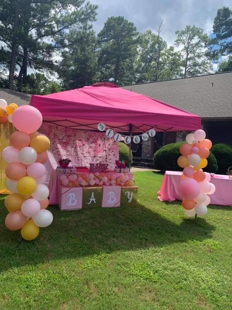 Back Yard Baby Shower Diy, Backyard Balloon Decorations, Baby Shower Park Ideas, Baby Shower At Park, Park Decoration Ideas, Park Baby Shower Ideas Outdoor, Park Pavilion Decorations Birthday, Park Baby Shower Ideas, Outdoor Baby Shower Ideas