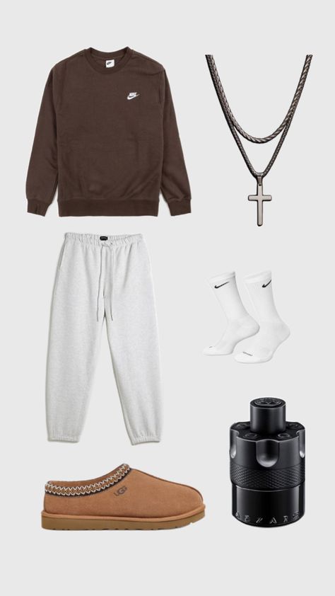 #men#outfit#fall#uggs#azzaro Ugg Fits Men, Comfy School Outfits Men, Mens Outfit Collage, Ugg Inspo Outfit, Winter Sporty Outfits Cold Weather, Tasman Uggs Outfits Men, Mens Chill Outfits, Men Wearing Uggs, Subtle Outfits