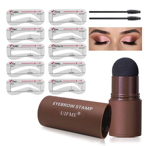 Eyebrow Stamp Waterproof,Eyebrow Definer,One Step Eyebrow Stamp Women's Makeup Tool Kit With Reusable Eyebrow Stencils #eyebrows #eyebrowstamp #browstamp #eyebrowstencil Eyebrow Stamp Kit, Brow Stamp, Eyebrow Stencils, Eyebrow Stamp, Eyebrow Stencil, Waterproof Eyebrow, Makeup Tool, Makeup Tools, Tool Kit