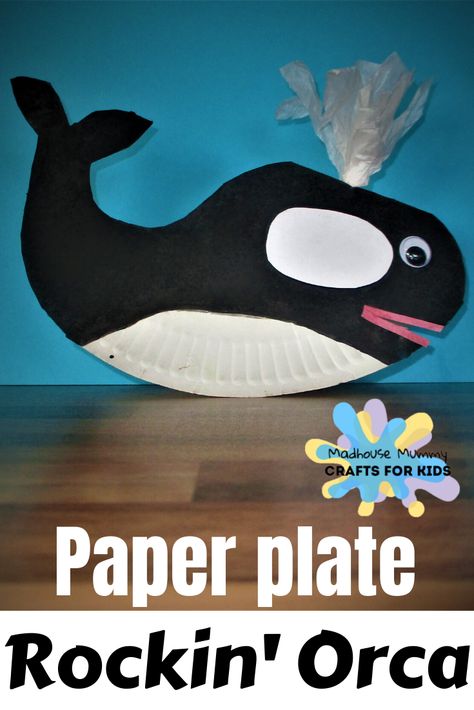 Paper Plate Whale, Orca Whale Tattoo, Craft Penguin, Mammals Activities, Whale Craft, Ocean Theme Crafts, Orca Art, Mummy Crafts, Whale Crafts