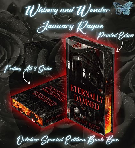 🦋October Rotating Genre Book Box🦋 📚Eternally Damned and Companion Novellas by January Rayne 🖋️Digitally Signed 🦋Cover, Edge, End-pages, and Interior Formatting designed in collaboration with @disturbedvalkyriedesigns Tropes you might enjoy: 🩸Fated Mates 🩸Touch Her/Him and 💀 🩸Hidden Magic 🩸Found Family ���🥵🌶️ Tons and Tons of SPICE!!! Price of the Box- US and Canada $62.99 + Shipping Ordering Options 🦋Subscription - Open July 15th (for those not already subscribed *If you subscribe betwee... Eternally Damned, Wonder Book, Touching Herself, Subscription Boxes, Book Box, Wonder, Books, Quick Saves