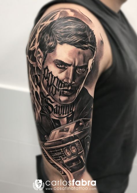 Spn Tattoo, Supernatural Tattoo, Dark Art Tattoo, Spine Tattoos, Supernatural Cast, Black Queen, Dean Winchester, Jensen Ackles, Back Tattoo