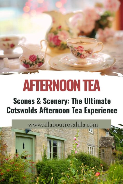 Images of afternoon tea in the Cotswolds with text overlay Scones & Scenery: The Ultimate Cotswolds Afternoon Tea Experience Baked Scones, Adventurous Travel, Drink Bucket, England Travel Guide, Cotswolds England, Travel Foodie, Finger Sandwiches, United Kingdom Travel, The Cotswolds