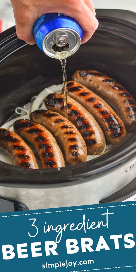 Brat Recipe, Beer Brats Recipe, Grilled Bratwurst, Brats Recipes, Bratwurst Recipes, Beer Brats, Three Ingredient Recipes, Beef Dinners, Food Contest