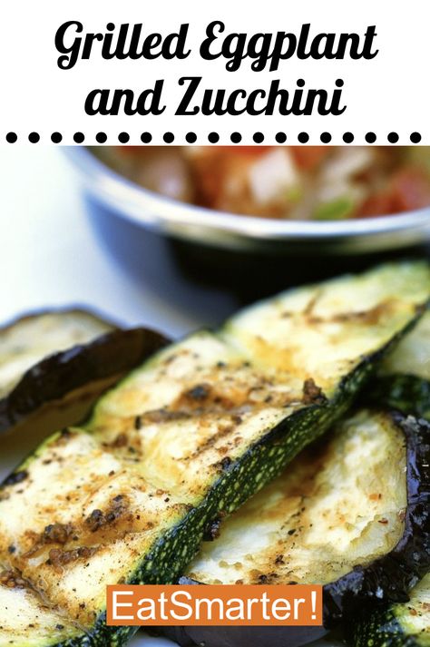 A Healthy side dish or the PERFECT snack - this recipe is the one for you! The Grilled Eggplant and Zucchini dish by EAT SMARTER is easy to make and is an excellent source of vitamins A and C! #HealthyRecipes #HealthyFood #HealthyFoodRecipes #Eggplant #Zucchini #EggplantRecipes #ZucchiniRecipes #HealthySnacks #HealthySideDishes #MealPlanning #MealPrep #HealthyDiet #HealthyLife Grilled Eggplant And Zucchini Recipes, Grilled Eggplant And Zucchini, Eggplant And Zucchini Recipes, Bbq Zucchini, Eggplant Zucchini, Healthy Delicious Recipes, Zucchini Recipe, Healthy Side Dish, Olive Relish