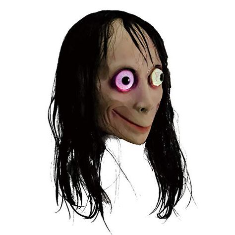 Momo Ghost Scary, Momo Horror Picture, Momo Creepy Face, Pictures Of Momo, Scary Meme, Scary Halloween Masks, Mask For Halloween, Creepy Masks, Creepy Faces