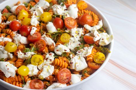 Giada Pasta Salad, Romesco Sauce Pasta, Summer Pasta Salads, Easy Summer Pasta, Salad With Burrata, Grilled Kale, Skillet Lasagna Recipe, Entertainment Recipes, Giada De Laurentiis Recipes