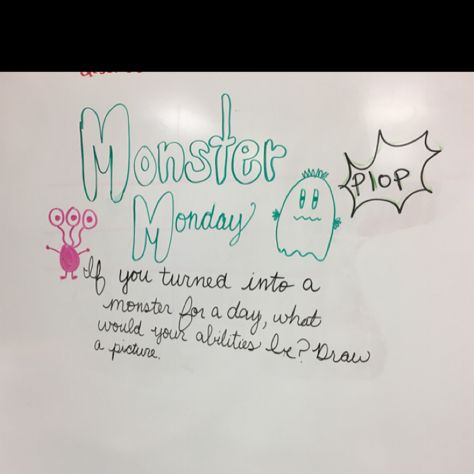 Missed You Monday Whiteboard Message, Monday Whiteboard Ideas, Monday Classroom Morning Message, Monday Classroom Board, Whiteboard Prompts Monday, Monday Morning Message Classroom, Monday Question Of The Day Classroom, Monday Morning Meeting Ideas, Monday Whiteboard Question