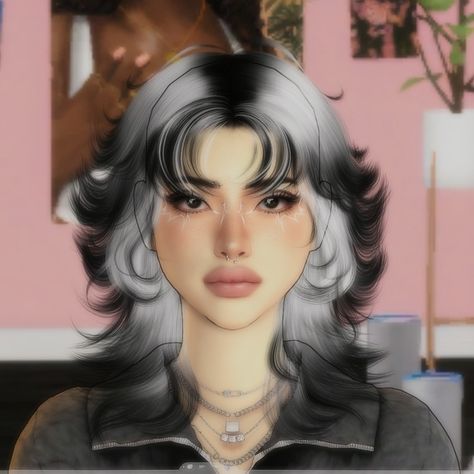 Sims 4 Black And White Hair, Sims4 Cc Short Hair Female, Sims Presets, The Sims 4 Cc Patreon, Vampire Hair, Sims 4 Content, Sims 4 Cc Patreon, Cc Patreon, Sims 4 Black Hair