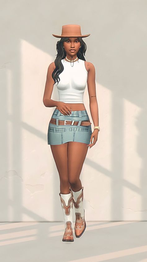 Ranch Outfits, Sims 4 Challenges, Skirt Boots, Play Sims 4, Sims 4 Cc Folder, Sims 4 Gameplay, Sims 4 Teen, Casas The Sims 4, Looks Country