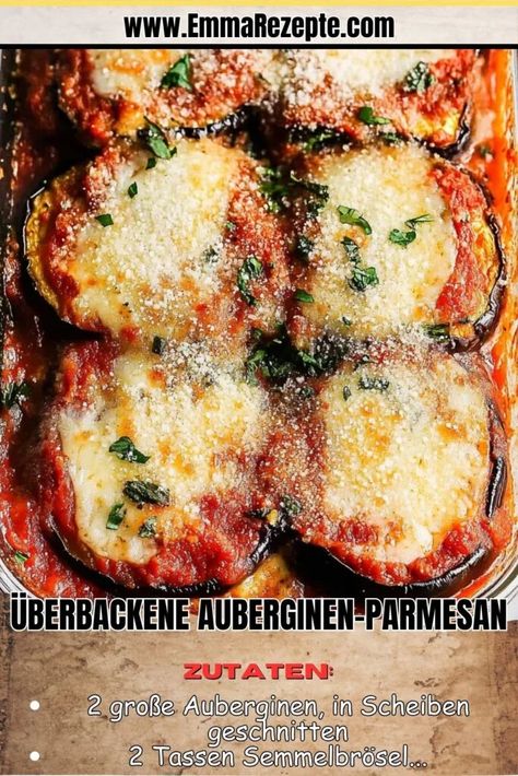 Überbackene Auberginen-Parmesan Aubergine Halloumi, Parmesan, Quick Saves