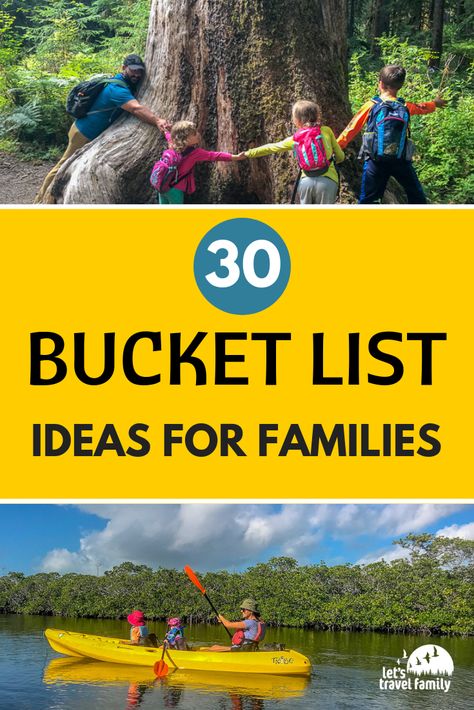 30 Simple Bucket List Ideas for Families to help you plan your next family vacation or trip. #bucketlist #bucketlisttravel #familytravel #bucketlistideas Simple Bucket List Ideas, Simple Bucket List, Family Summer Bucket List, Couple Disney, Bucket List Family, Bucket List Ideas, Travel Essentials List, Family Destinations, Family Vacation Destinations