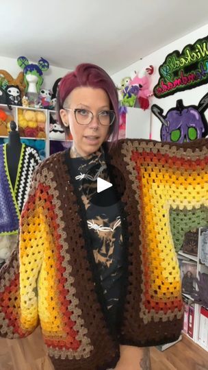 52K views · 2.1K reactions | 🌻I love these Cardis so much, but also feel so bad I haven’t finished them yet for you guys😢. Granny Hexagon Cardi - our instructional modification guide is on Ravelry & our website.       #crochet #smallbusiness #wickedlyhandmade #fiberart #cardigan #crochetcardigan #crochetsweater #slowfashion #cottagecore #handmadeclothing #sustainablefashion #festivalfashion #fairycore #grunge #goblincore #rainbow #healing #vibes #boho #hippie #70sfashion #sunflower #sunflowercardigan #fleetwoodmac | Wickedly Handmade | Wickedly Handmade · Original audio Wickedly Handmade, Granny Hexagon, Flower Cardigan, Fairycore Grunge, Healing Vibes, Goblin Core, 70’s Fashion, Crochet Hexagon, Fleetwood Mac