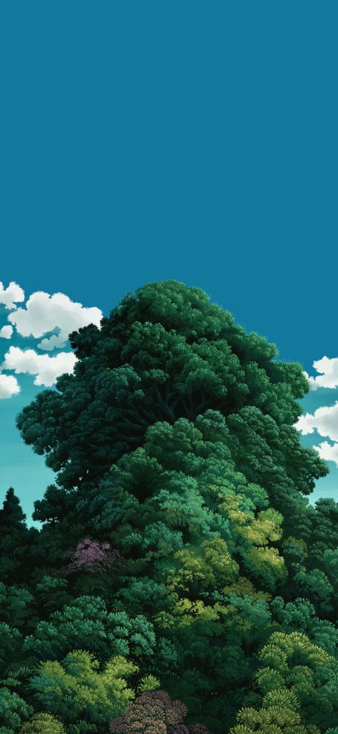 Studio Ghibli Tree, Ghibli Tree, Ghibli Phone Wallpaper, Studio Ghibli Wallpaper Iphone, Ghibli Wallpaper Iphone, Studio Ghibli Wallpaper, Ghibli Wallpaper, Anime Backgrounds, Abstract Iphone Wallpaper