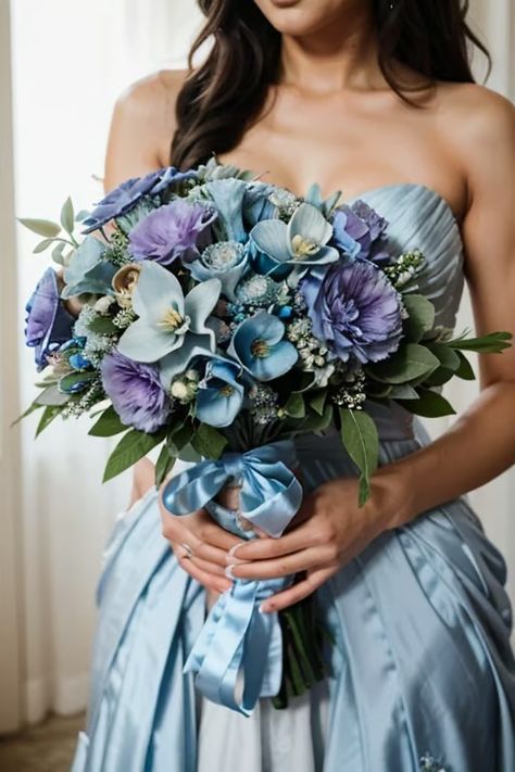 Dusty Blue Wedding - Payhip Wedding Flowers Blue And Purple, Pastel Blue Wedding Theme, Blue Wedding Aesthetic, Quinceanera Flowers, Fun Wedding Activities, Pastel Blue Wedding, Blue Wedding Centerpieces, Wedding Planner Checklist, Blue Bride