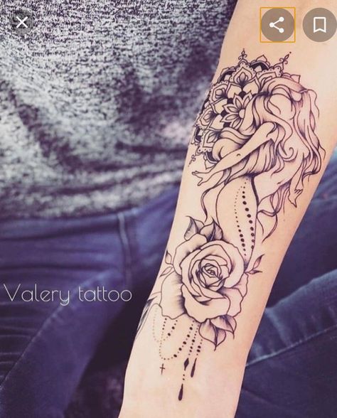 Mermaid Sleeve Tattoos, Dotwork Tattoo Mandala, Mermaid Tattoo Designs, 10 Tattoo, Ocean Tattoos, Skeleton Hand Tattoo, Inspiration Tattoos, Disney Tattoo, Geniale Tattoos