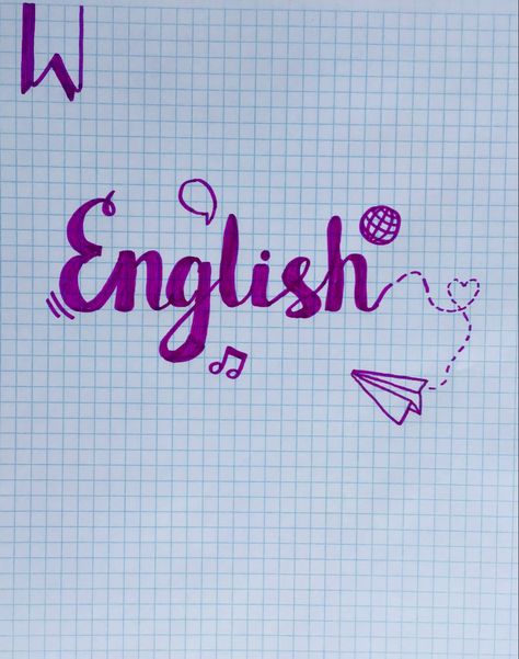 English Title Page, English Title Page Ideas, English Portada, Book Cover Page Design, Project Cover Page, Holiday Homework, Pink Pages, Handwriting Examples, Book Cover Page