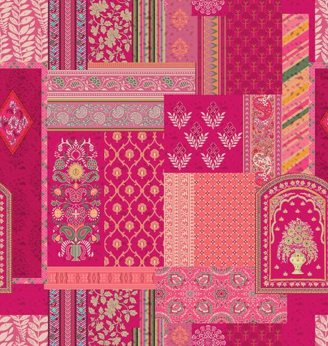 Indian Printed Fabric, Indian Fabric Prints, Mugal Prints, Rajasthani Fabric, Rajasthani Prints, Rajasthani Design, Motif Arabesque, Mughal Art Paintings, Print Design Art