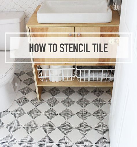 Lauren Koster Creative - How to Stencil Tile Painted Plywood Floors, Stencil Tile, Plywood Flooring, California Modern, Tile Stencil, Diy Tile, Diy Flooring, Rooms Reveal, Stencil Diy