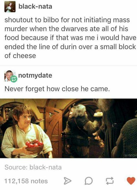 Ended the line of Durin over a block of cheese. How To Be A Hobbit, Hobbit Bilbo, Lotr Funny, Into The West, There And Back Again, Bilbo Baggins, Lord Of The Ring, The Shire, Jrr Tolkien