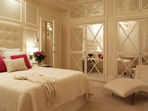 Bedroom Window Ideas, Mirrored Closet Doors, Mirrored Closet, Basement Bedroom Ideas, Dark Bedroom Furniture, Basement Bedroom, Dark Furniture, Window Ideas, Bedroom Window