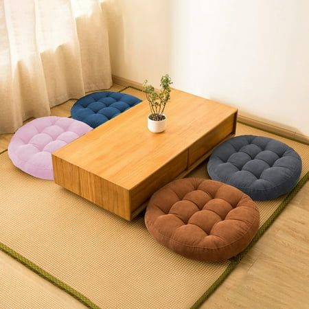 Chair Cushion Solid Color Seat Cushion Thickened Soft Corduroy Filled Chair Cushion Suitable for Kitchen Dining Chair Patio Cushion Feature: Quantity: 1Pcs Material:98%Cotton,2%Spandex Product size:40x40cm/15.74x15.74in Package size:35x35x2cm/13.77x13.77x0.78in Net weight:332g/0.73lb Gross weight:332g/0.73lb Descrition: MEMORY FOAM ADDED Our floor cushion is better in rehabilitate Speed and Durability than most others on the market that are filled with. This pillow easily restores itself to its Yoga Living Room, Tatami Futon, Floor Furniture, Tufted Seat Cushion, Cozy Living Room Ideas, Cozy Seats, Chair Seat Cushion, Floor Seating, Meditation Cushion