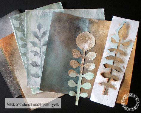 MW tyvekstencils2 Handprinted Fabric, Homemade Stencils, Making Stencils, Make Your Own Stencils, Somerset Studio, Gelli Printing Art, Gelli Plate Art, Gel Printing, Folding Origami