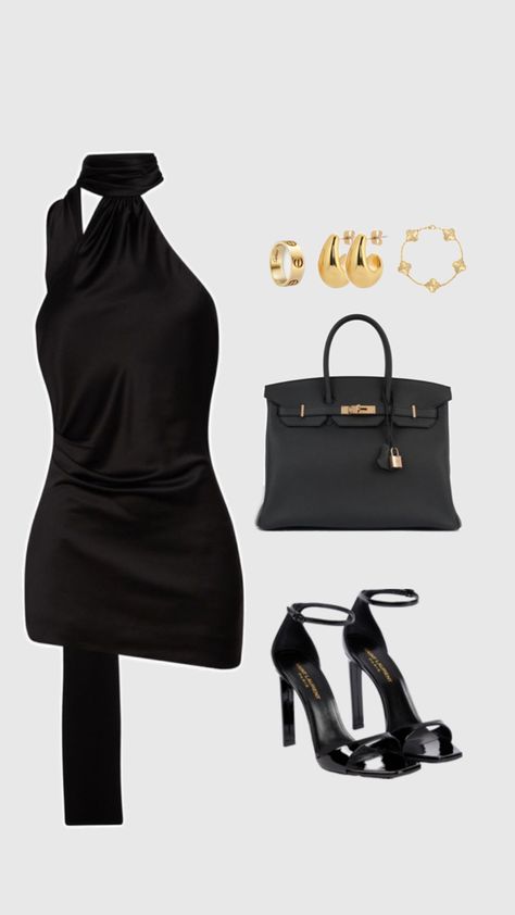 #datenight #classy #luxury #birkin #littleblackdress #ysl #cancleef #bottega #cartier #inspo #outfitinspo #girlsnightout #lasangeles #lasvegas #miami #la #tampa Ysl Heels Outfit, Black Dress Outfit Party, Classy Going Out Outfits, Dress Outfits Party, Venus Fashion, Ysl Heels, Stylish Eve, Heels Outfits, Clothes Pictures