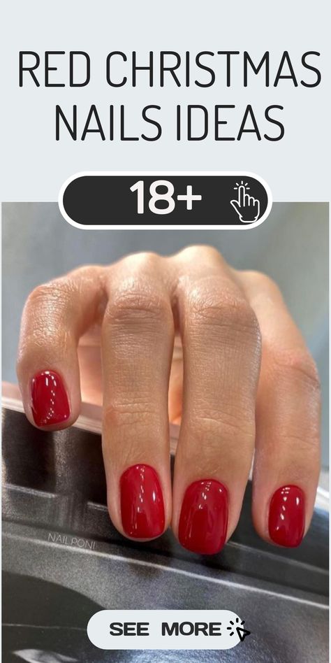 Get into the holiday spirit with stunning red Christmas nail designs that will bring festive vibes to your manicure! Whether you prefer bold glittery styles, traditional candy cane stripes, or classy reindeer patterns, these nail art ideas will ensure your fingertips sparkle with Christmas cheer. Let your nails be a merry and elegant reflection of the joyous season ahead! Manicure Ideas For Christmas, Holiday Gel Manicure Ideas, Holiday Dip Nails Christmas, Red Holiday Nails Acrylic, Christmas Nail Dip Designs, Christmas Nail Color Ideas, Holiday Nails Christmas Dip Powder, Red Classy Nails, Simple Red Christmas Nails