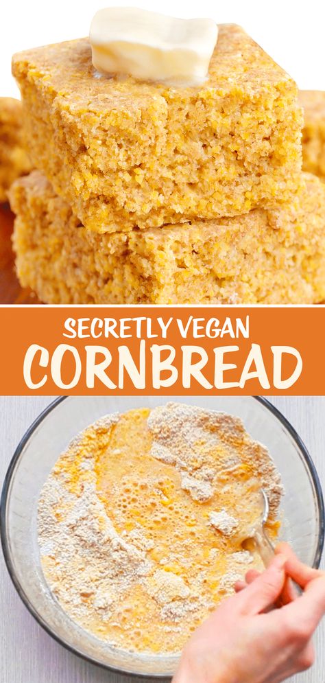 How To Make The Best Vegan Cornbread Recipe (Easy) Ella Vegan, Vegan Cornbread, Vegan Easter, Vegan Thanksgiving Recipes, Cornbread Recipe, Cake Vegan, Vegan Bread, Corn Bread Recipe, Vegan Thanksgiving