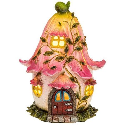 Magical Fairy Garden, Fairy Garden Containers, Light Fairy, Fairy Tree Houses, Fairy House Crafts, Clay Fairy House, Cute Little Houses, Flower House, Fairy Village